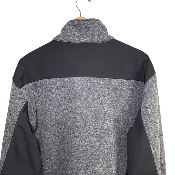 NRA Mens Soft Shell Full Zip Fleece Lined Two Tone Jacket Melange Gray Black XL - Picture 6 of 12